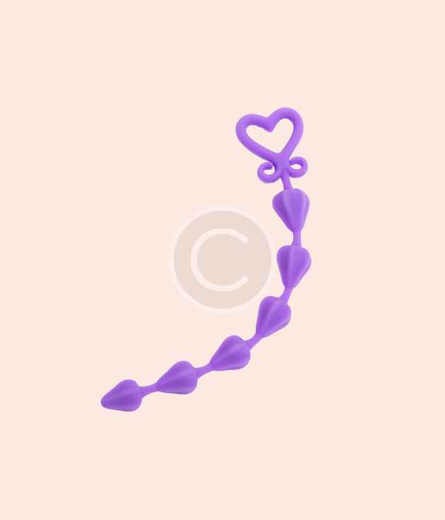 Heart-shaped anal beads
