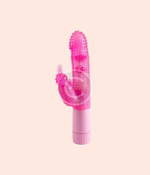 Textured pink rabbit vibrator